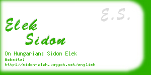 elek sidon business card